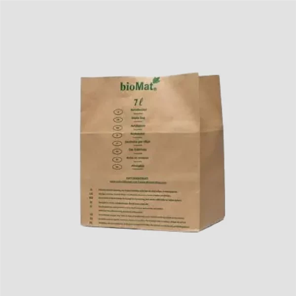 Sachet kraft 7L bioMat, résistant à l'humidité, pour biodéchets.