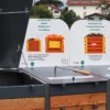 Composteur Biocompost 400L en métal et bois vu de 3/4