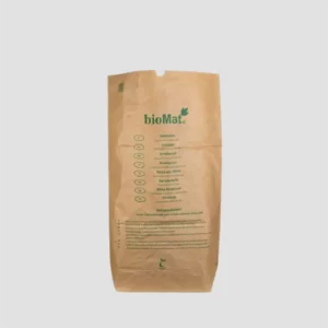 Sacs en papier kraft de 120 litres, résistants à l'humidité et conformes aux normes de compostabilité pour biodéchets et déchets verts.
