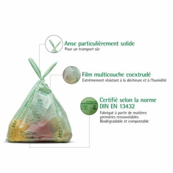 Sacs compostables 10L, idéal pour nos bioseaux