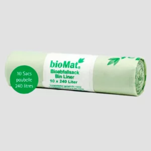 Retrouvez les sacs compostables 240L de chez BioMat